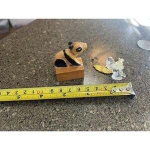 Small Wooden Panda Figurine with Hidden Compartment
